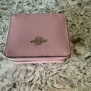 Coach Pink Leather travel jewelry box